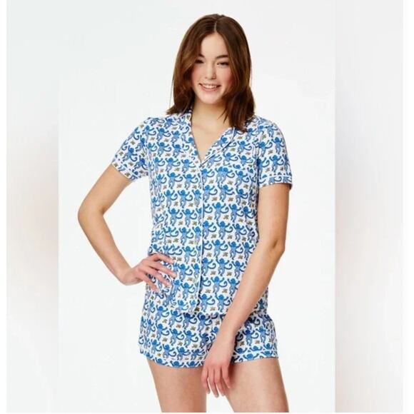 Roller Rabbit Blue Monkey Polo Pajama Set Size XL - Picture 1 of 12